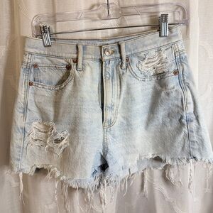 American Eagle | AE | Distressed Light Blue Jean Shorts - Highest Rise - Size 6👖